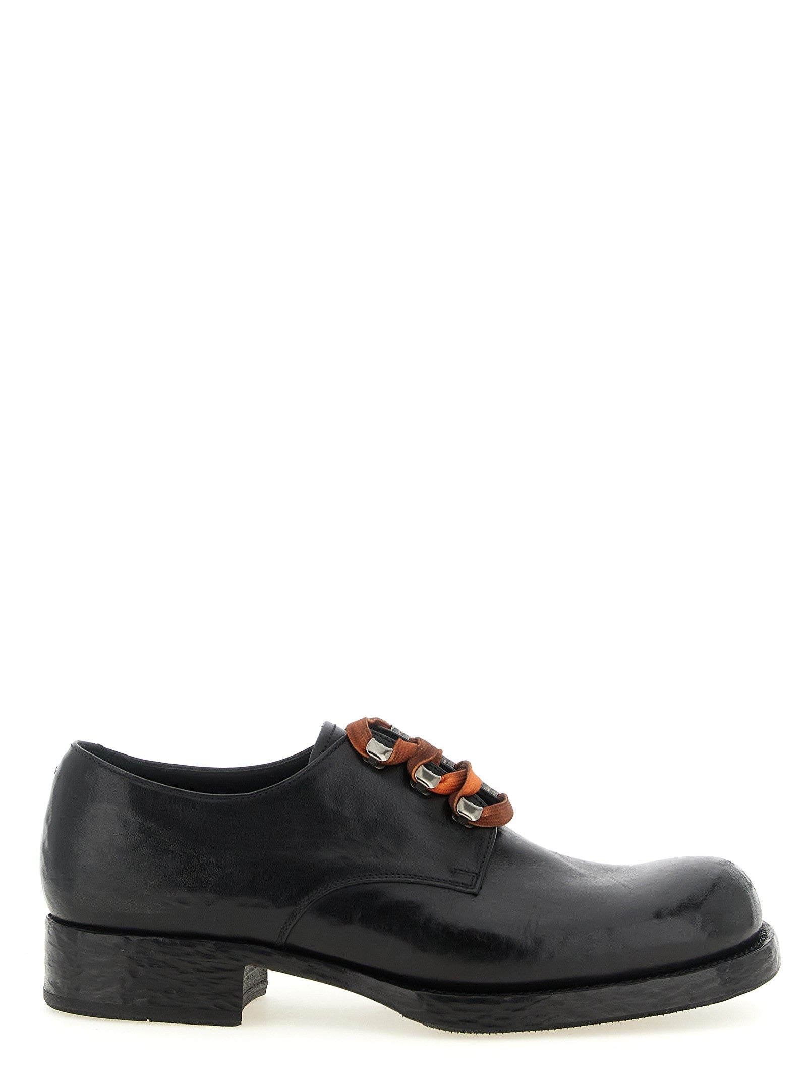 PRADA Leather Lace up Shoes Black