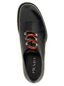 PRADA Leather Lace up Shoes Black