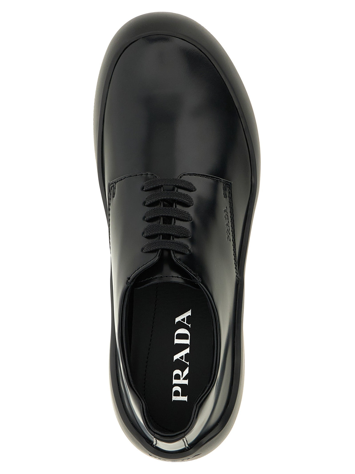 PRADA Leather Lace up Shoes Black