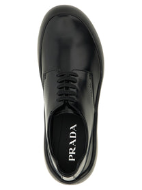 PRADA Leather Lace up Shoes Black