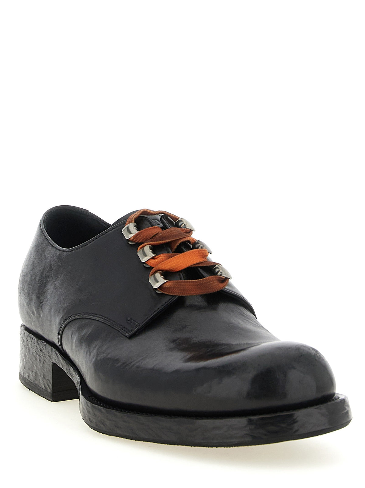 PRADA Leather Lace up Shoes Black