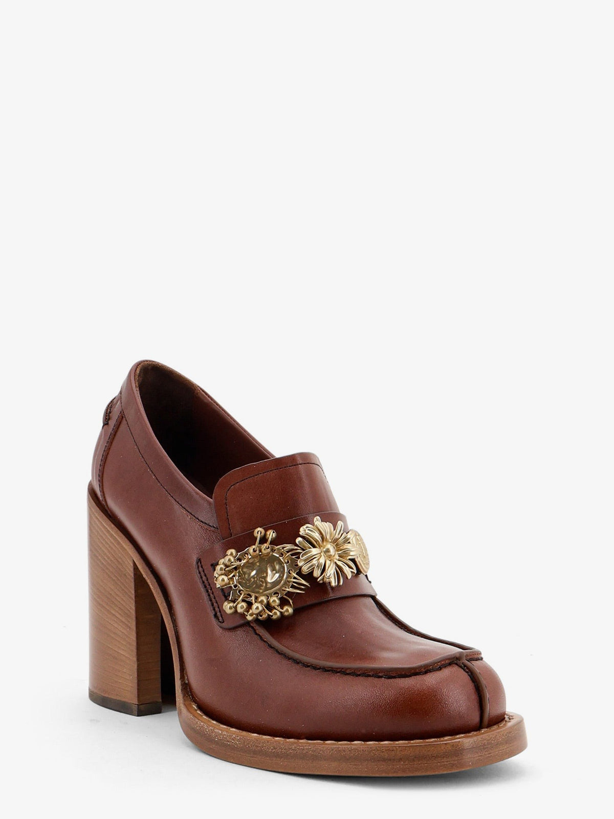 Dries Van Noten Women's Leather Loafers Red