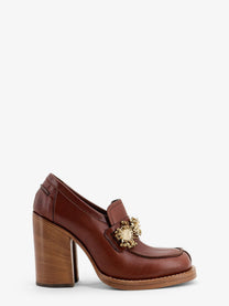 Dries Van Noten Women's Leather Loafers Red