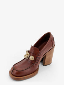 Dries Van Noten Women's Leather Loafers Red