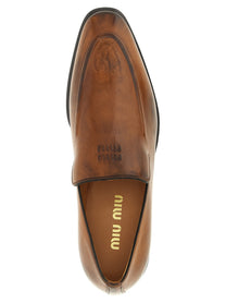 Miu Miu Leather Loafers Brown