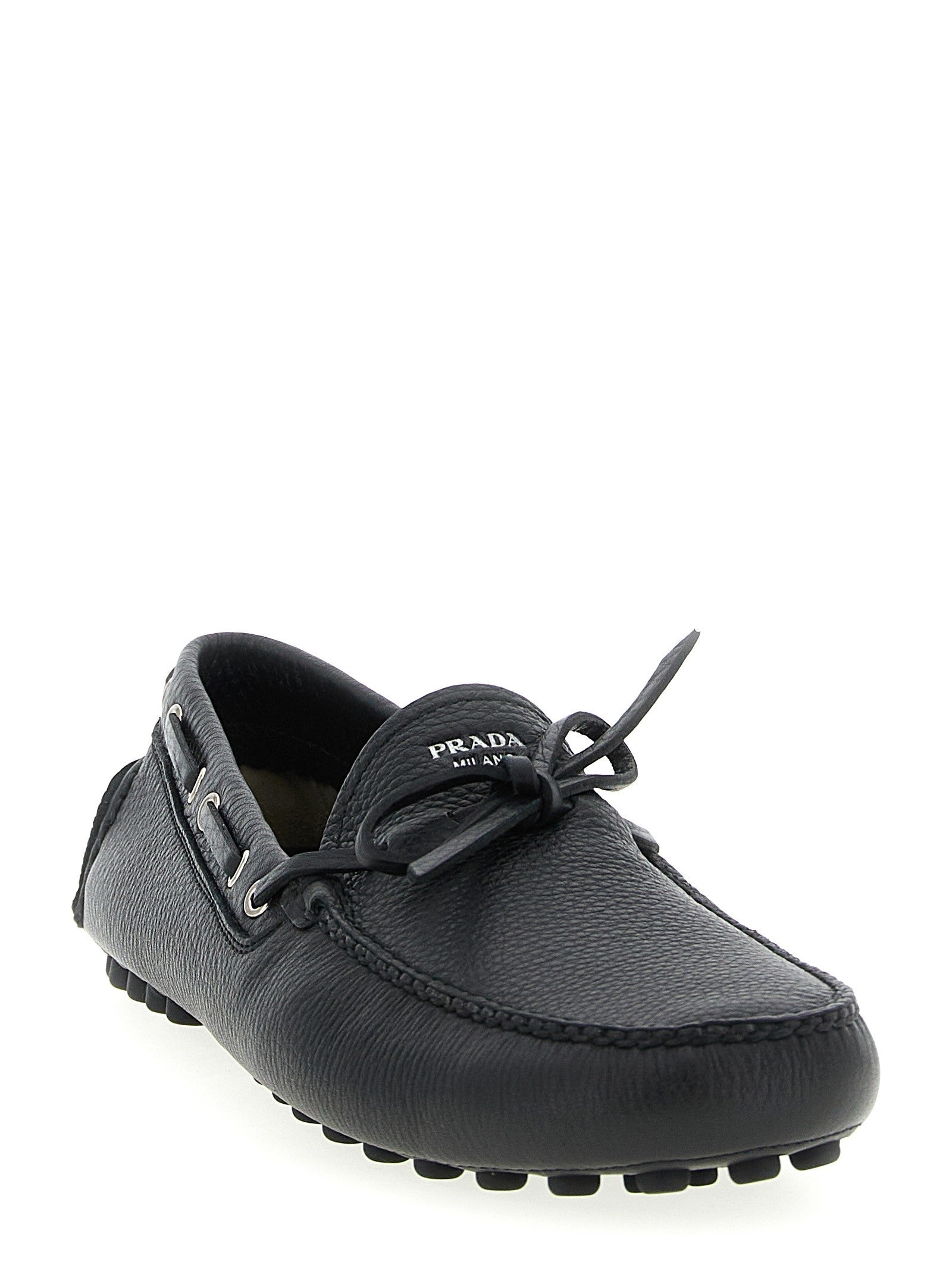PRADA Leather Loafers Black