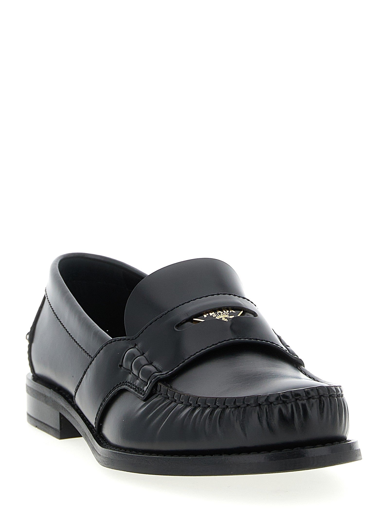 PRADA Leather Loafers Black