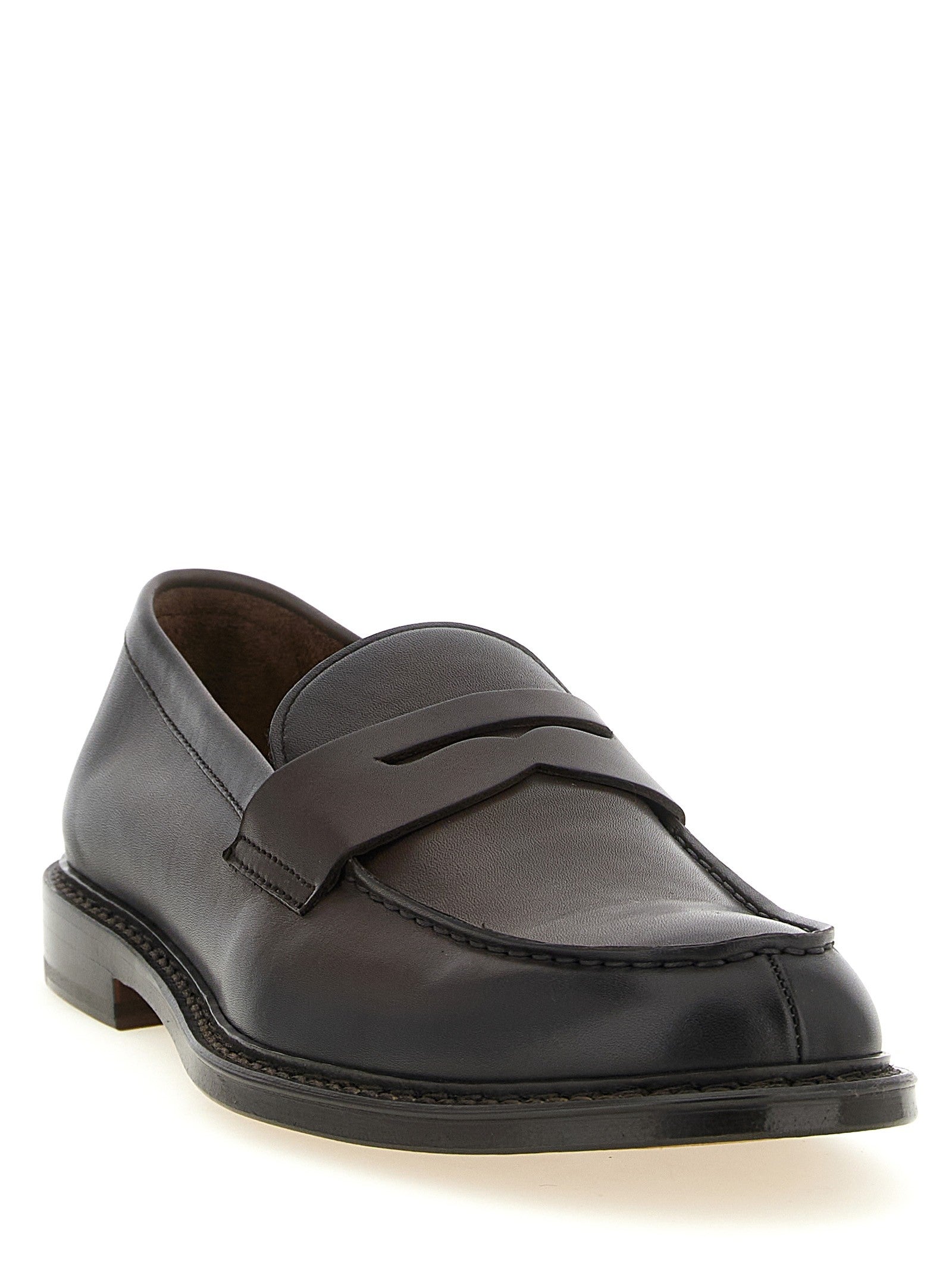 Doucal's Leather Loafers Brown