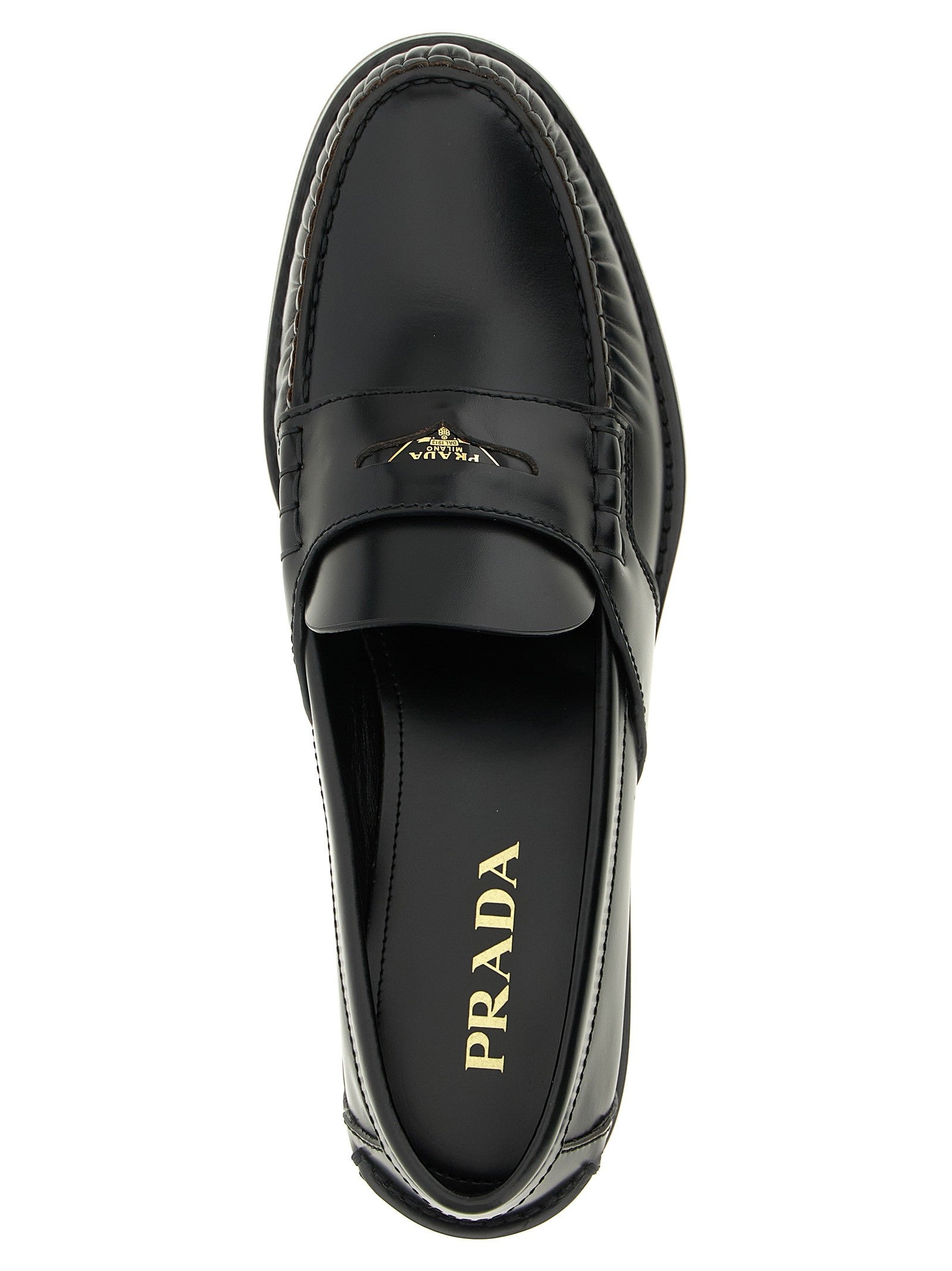PRADA Leather Loafers Black