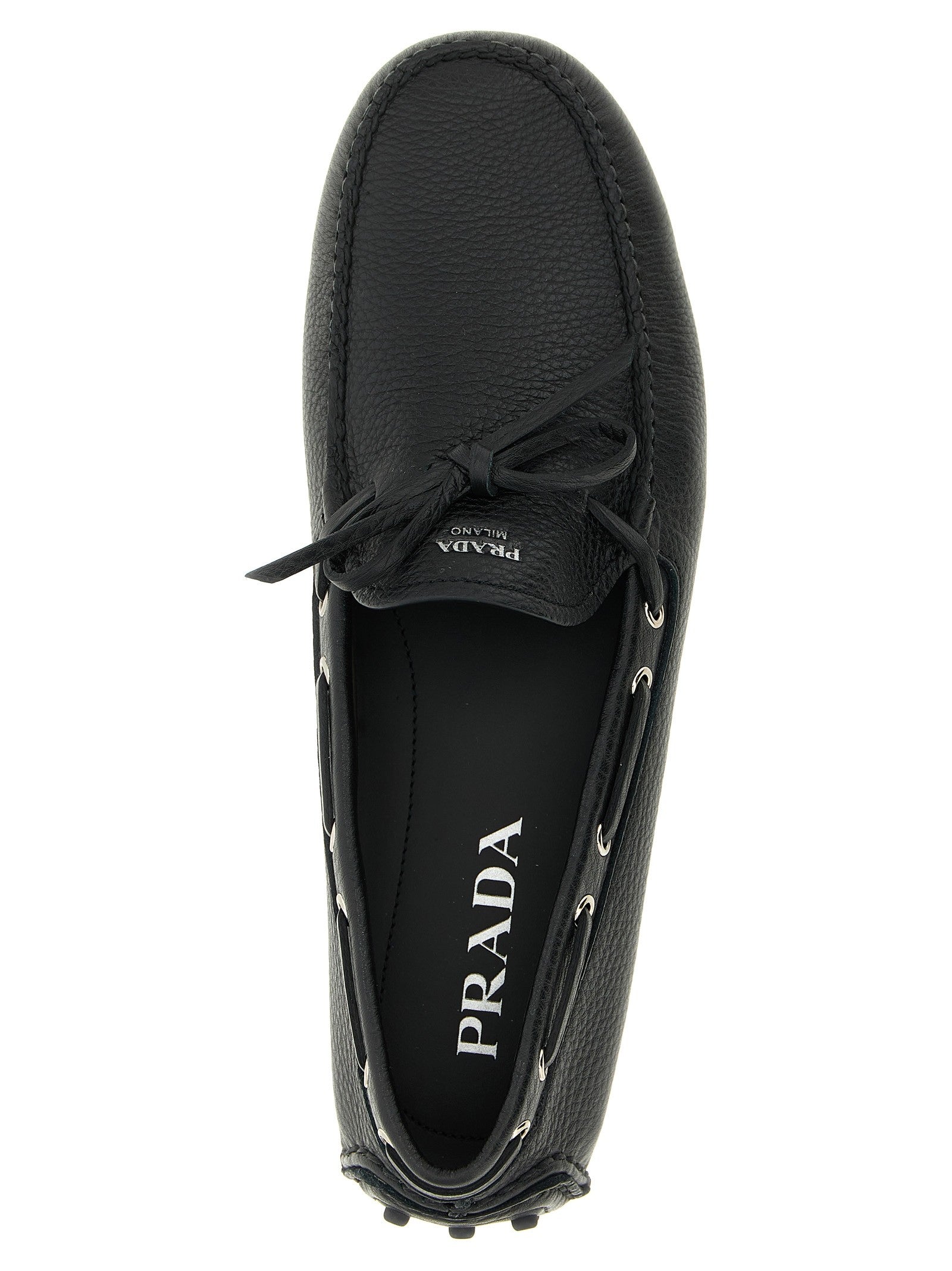 PRADA Leather Loafers Black