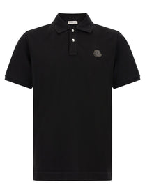 Moncler Leather Polo Shirt Black
