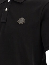 Moncler Leather Polo Shirt Black