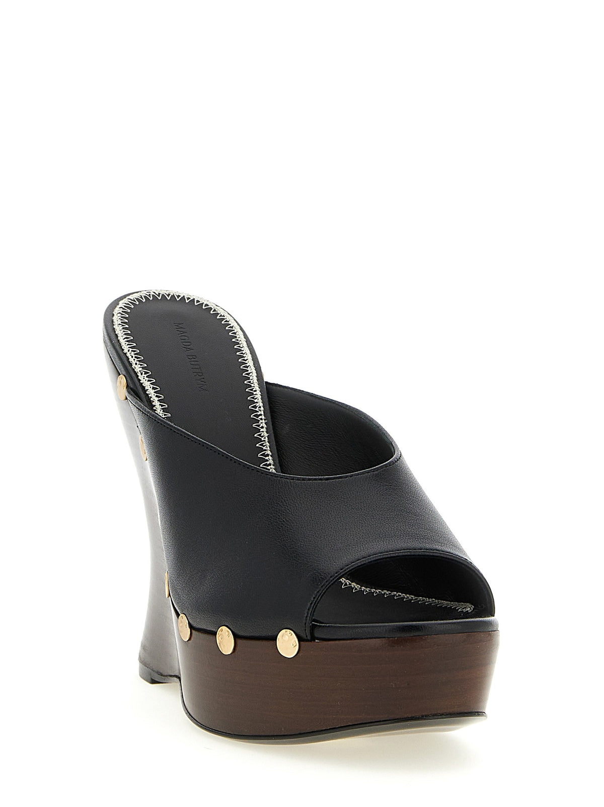 Magda Butrym Leather Mules Black, view 2
