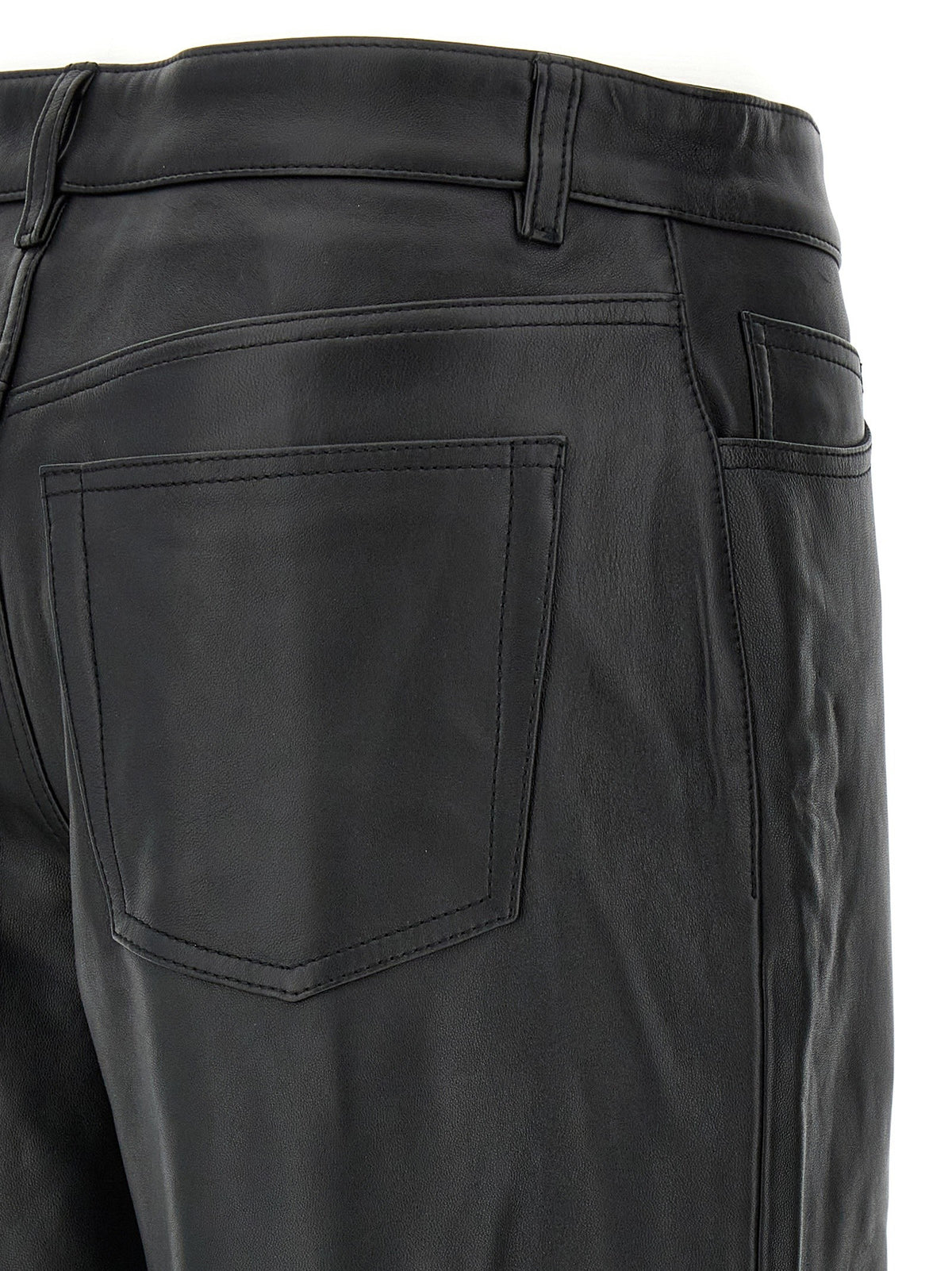 Toteme Leather Pants Black, view 4