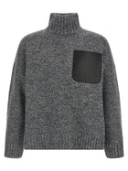 JW Anderson Leather Patch Pocket Sweater Grey