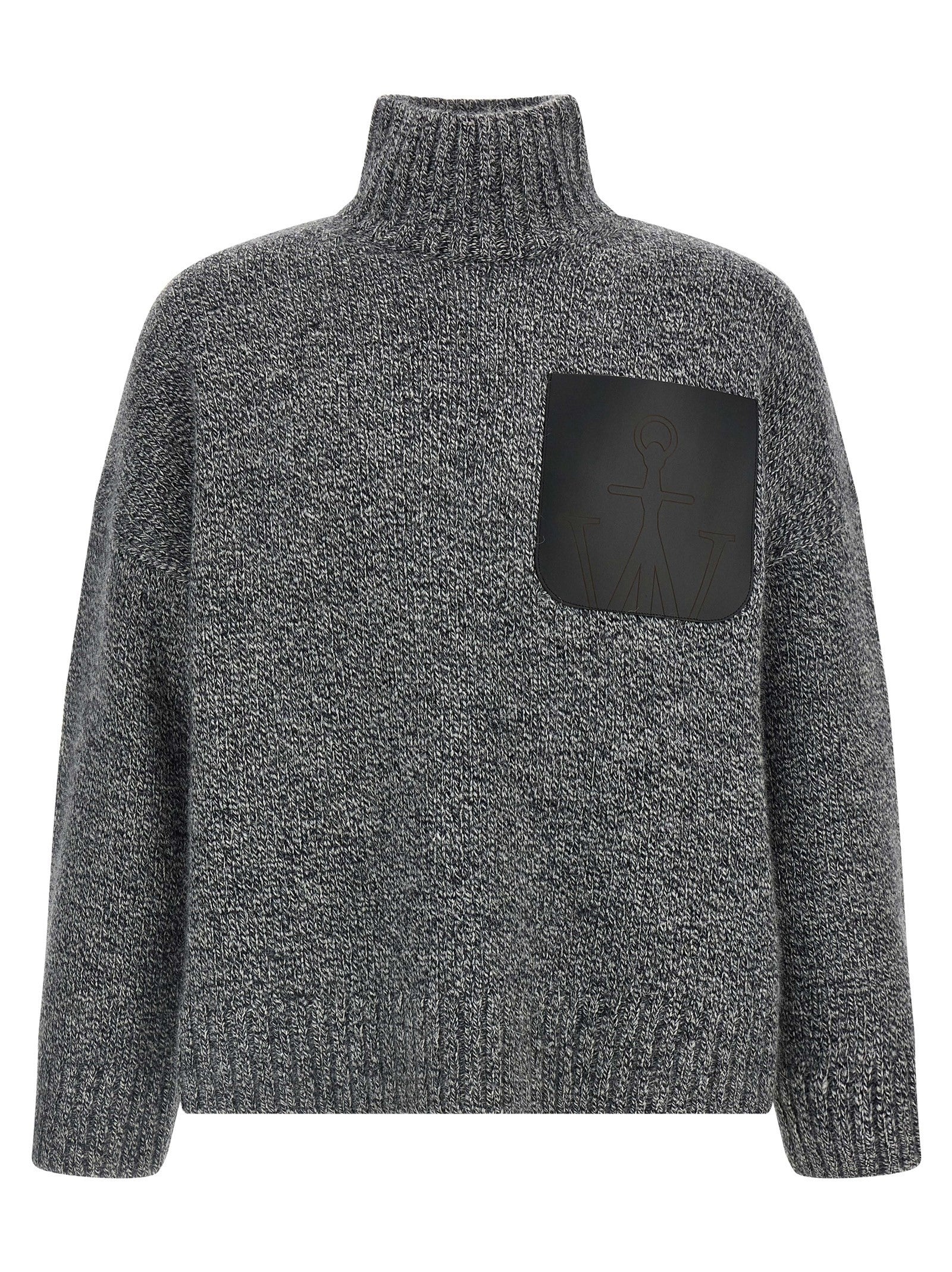 JW Anderson Leather Patch Pocket Sweater Grey