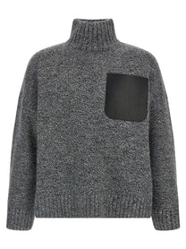 JW Anderson Leather Patch Pocket Sweater Grey