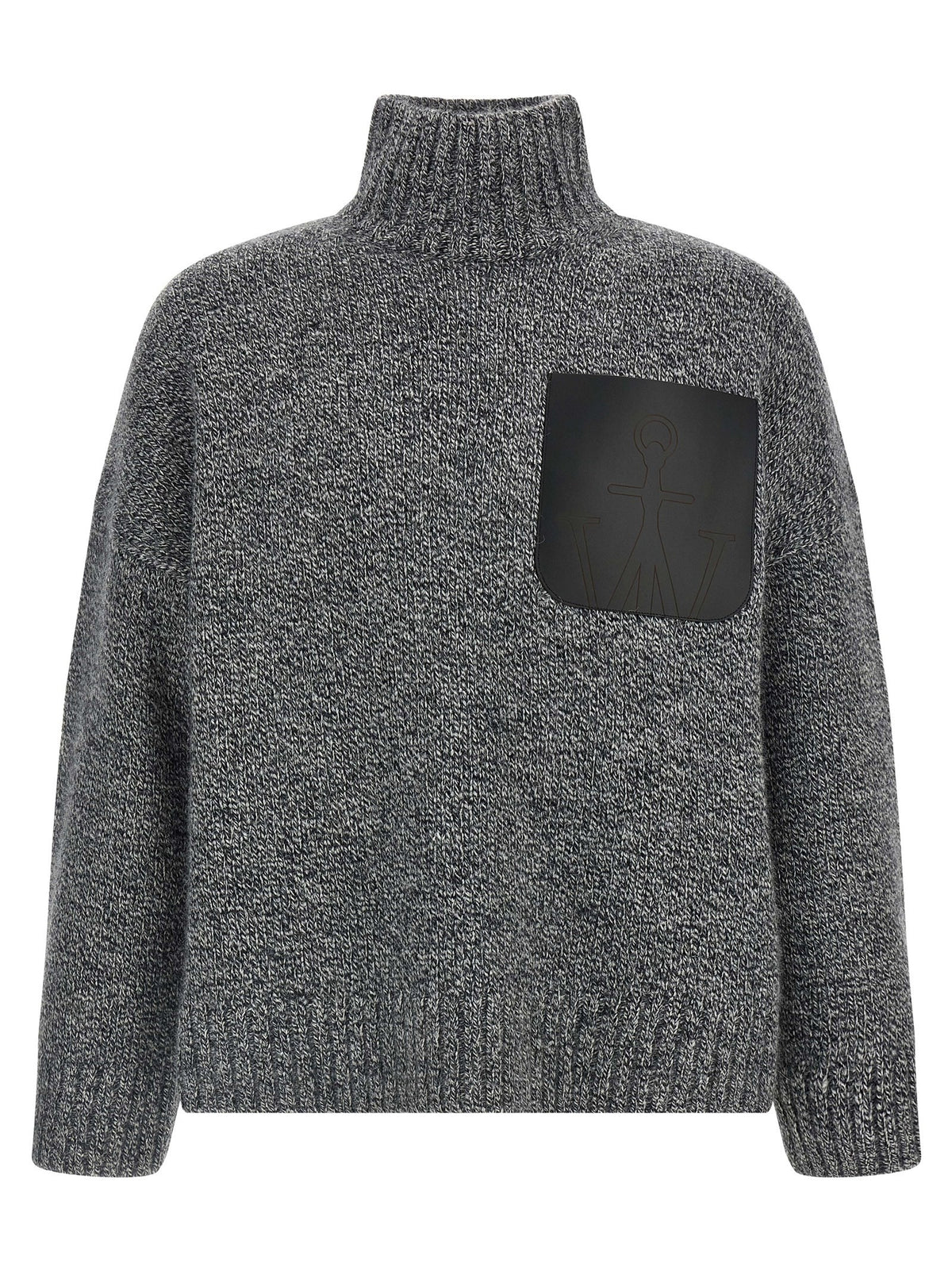 JW Anderson Leather Patch Pocket Sweater Grey