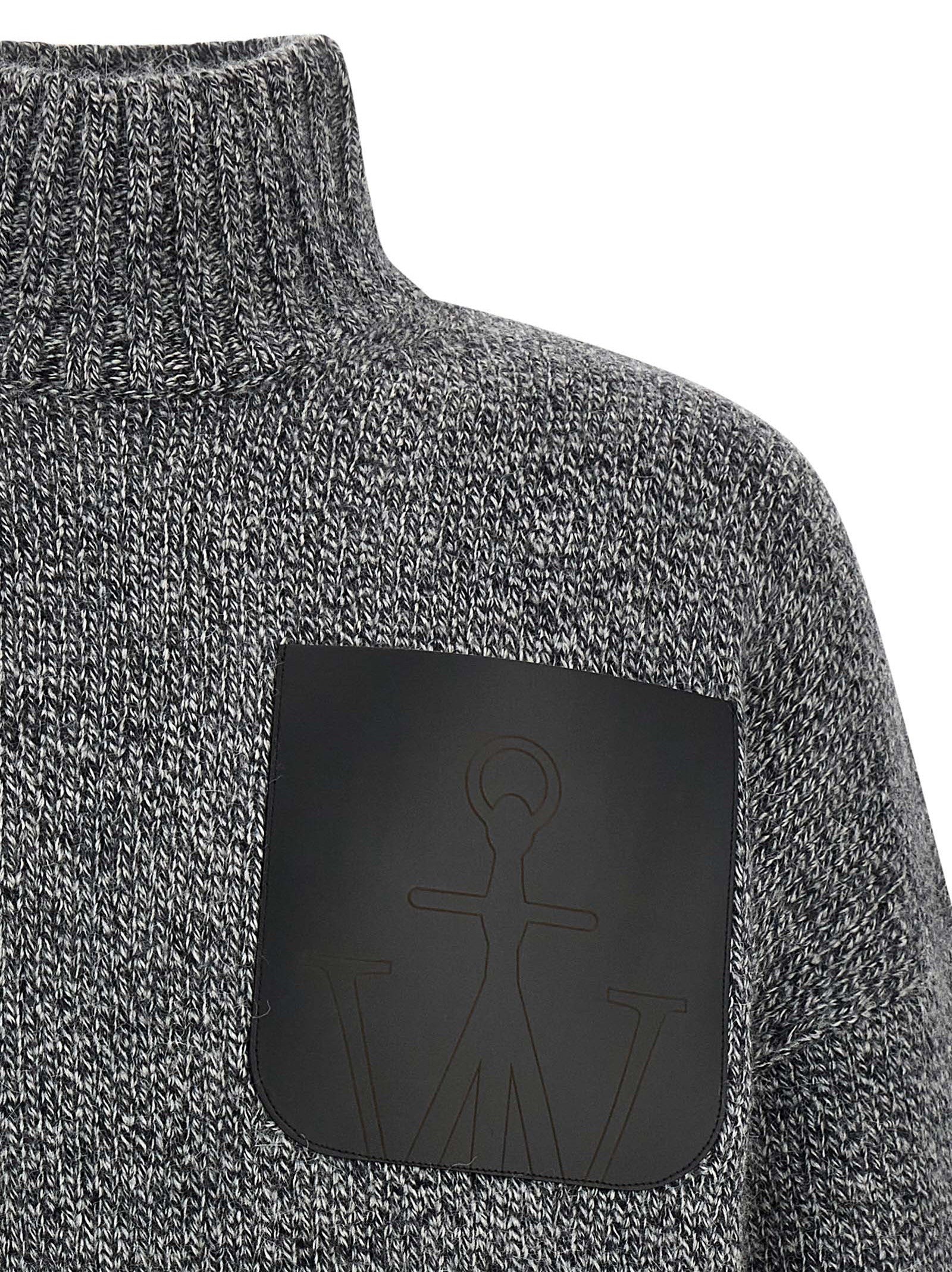 JW Anderson Leather Patch Pocket Sweater Grey