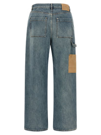 Loewe Leather Pocket Jeans Blue