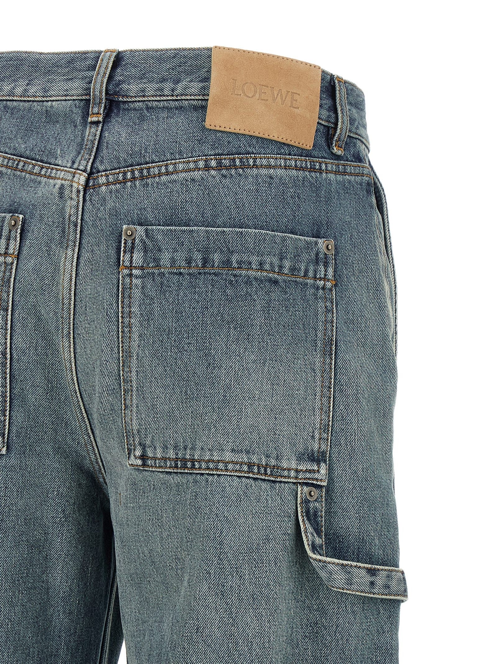 Loewe Leather Pocket Jeans Blue