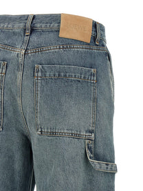 Loewe Leather Pocket Jeans Blue
