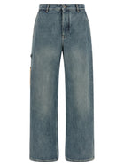 Loewe Leather Pocket Jeans Blue