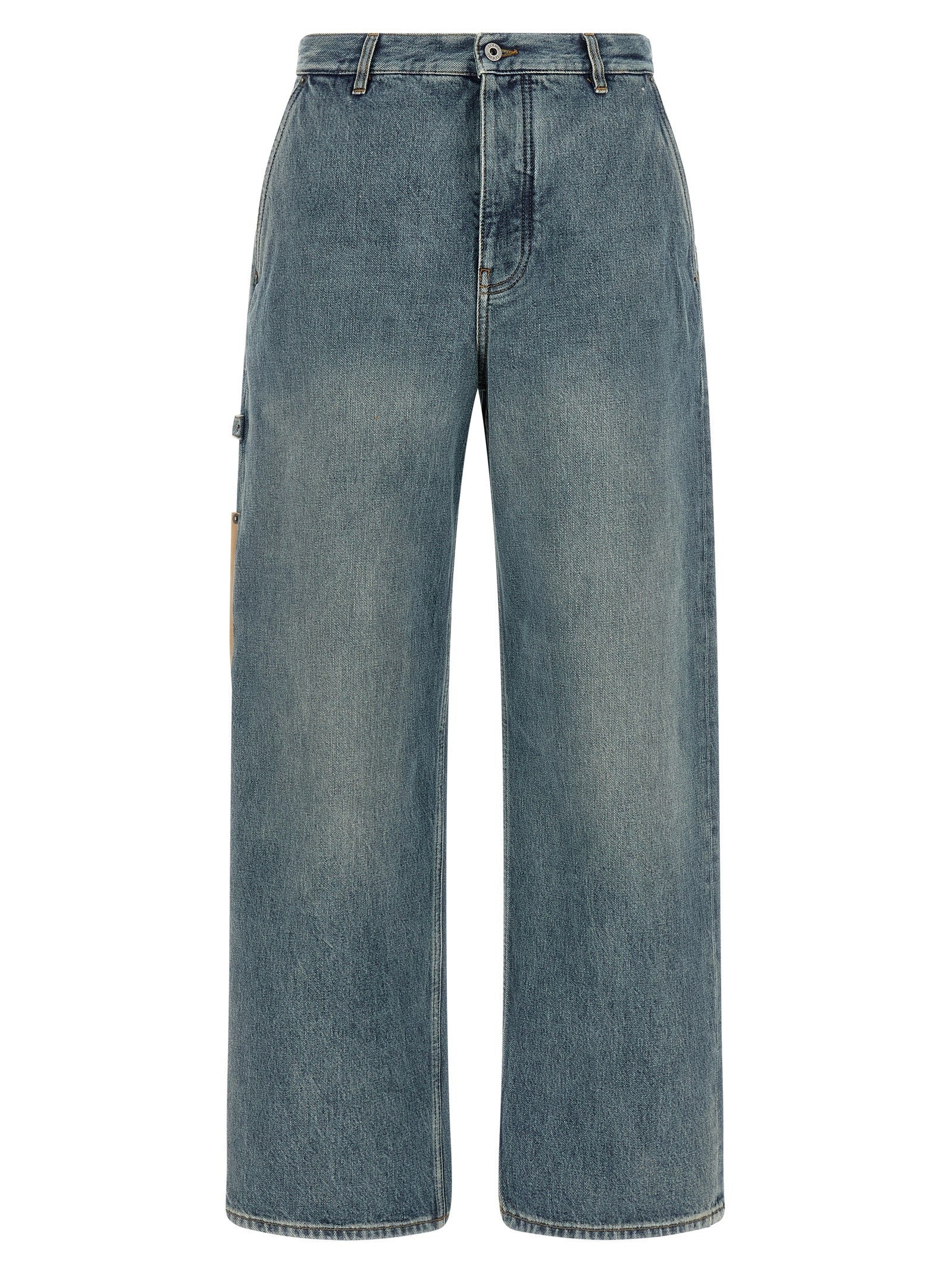 Loewe Leather Pocket Jeans Blue