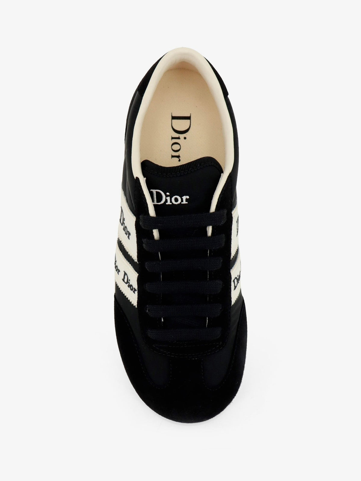 Dior Women's Leather Ribbon Sneakers Black, view 5