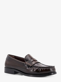 Alohas Women's Leather Rivet Loafers Brown