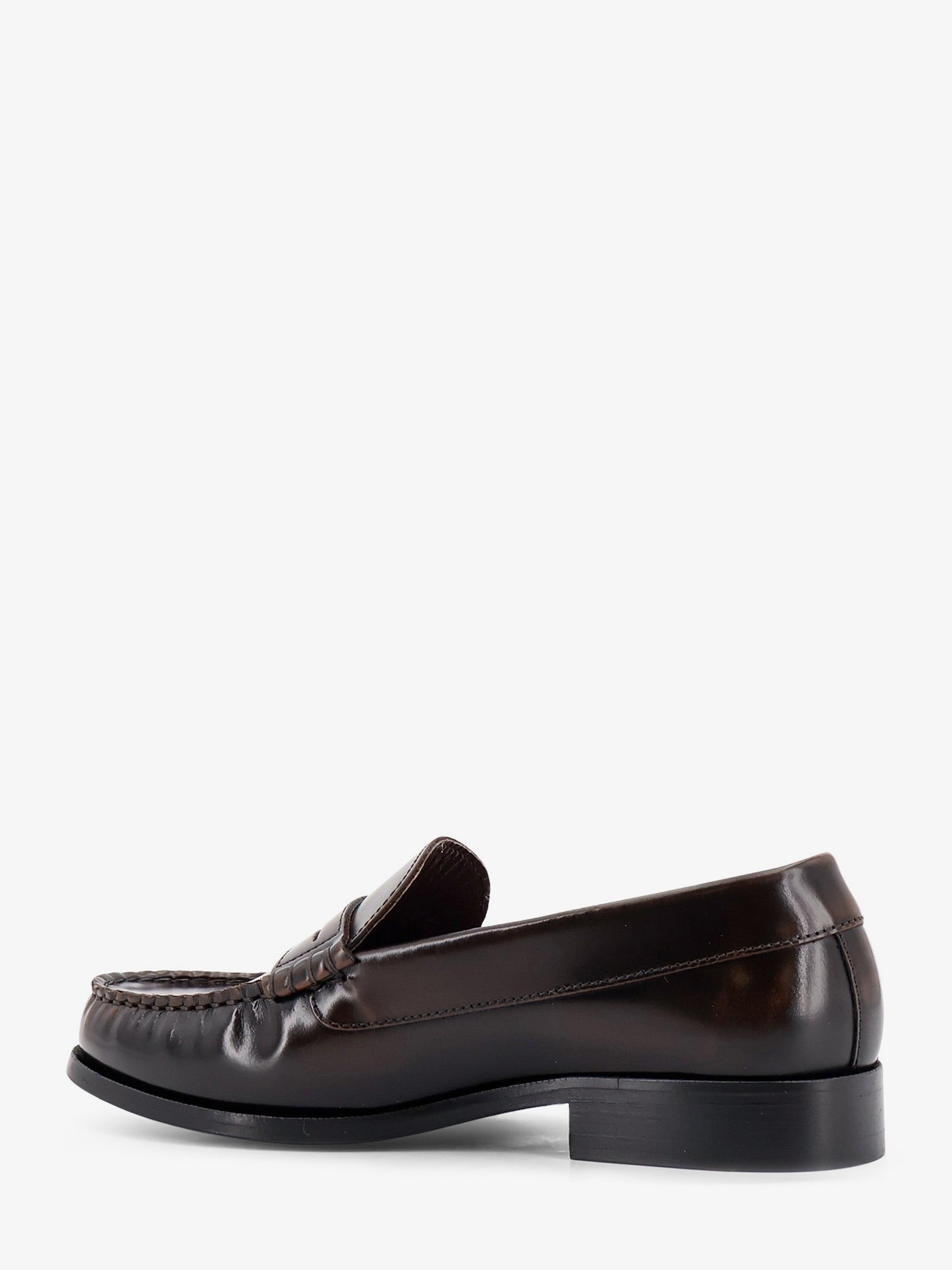 Alohas Women's Leather Rivet Loafers Brown