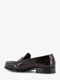 Alohas Women's Leather Rivet Loafers Brown