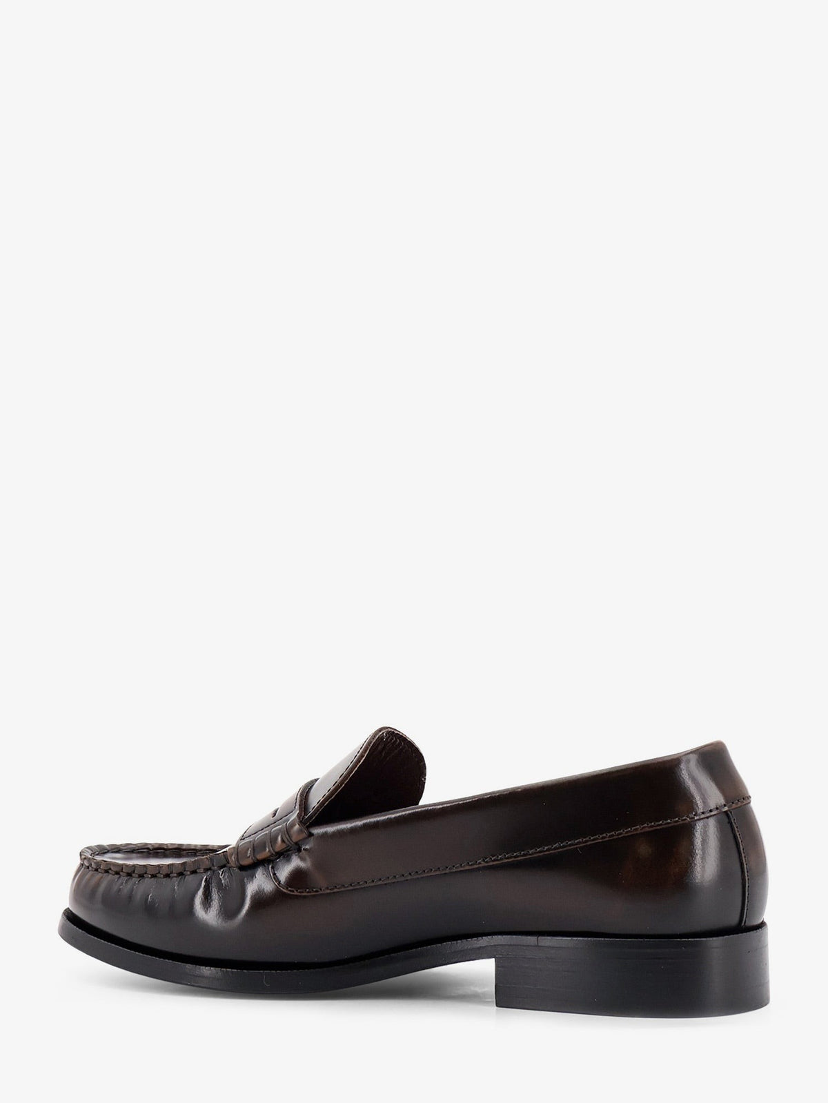 Alohas Women's Leather Rivet Loafers Brown, view 3