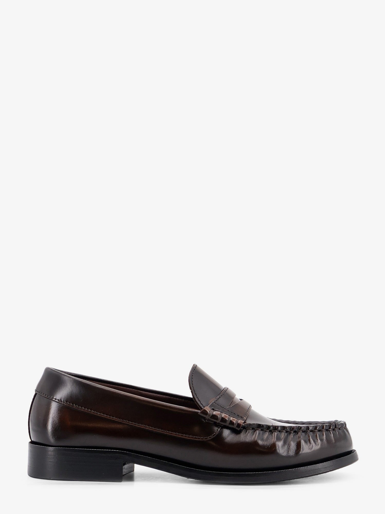 Alohas Women's Leather Rivet Loafers Brown