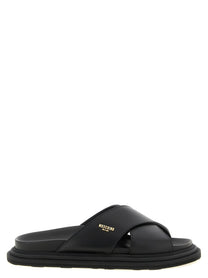 Moschino Leather Sabots Black