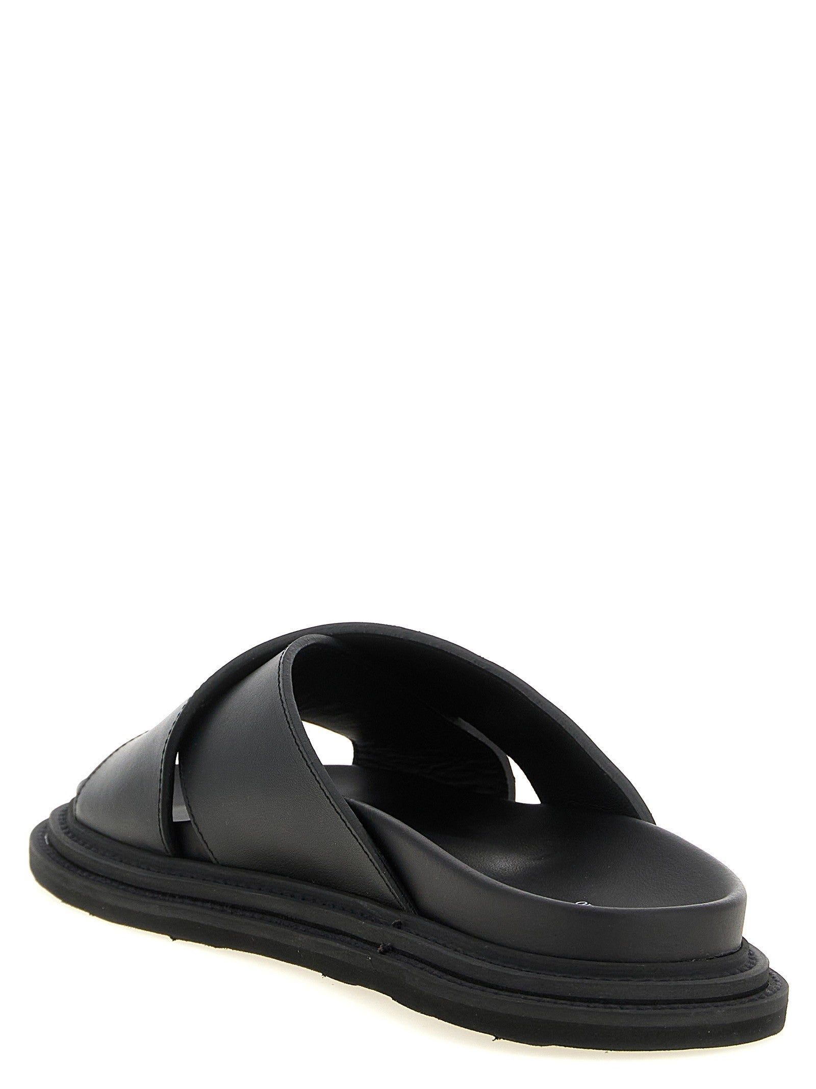 Moschino Leather Sabots Black