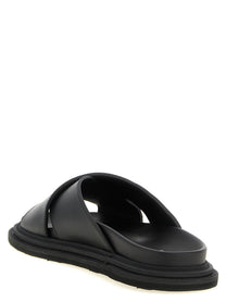 Moschino Leather Sabots Black