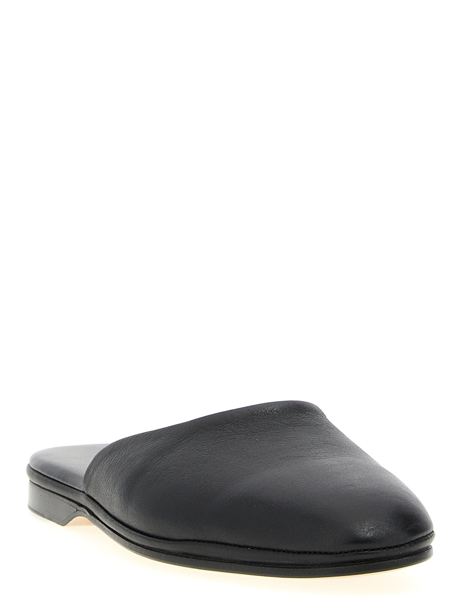 Brioni Leather Sabots Black