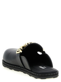 Moschino Leather Sabots Black