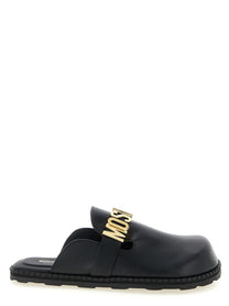 Moschino Leather Sabots Black