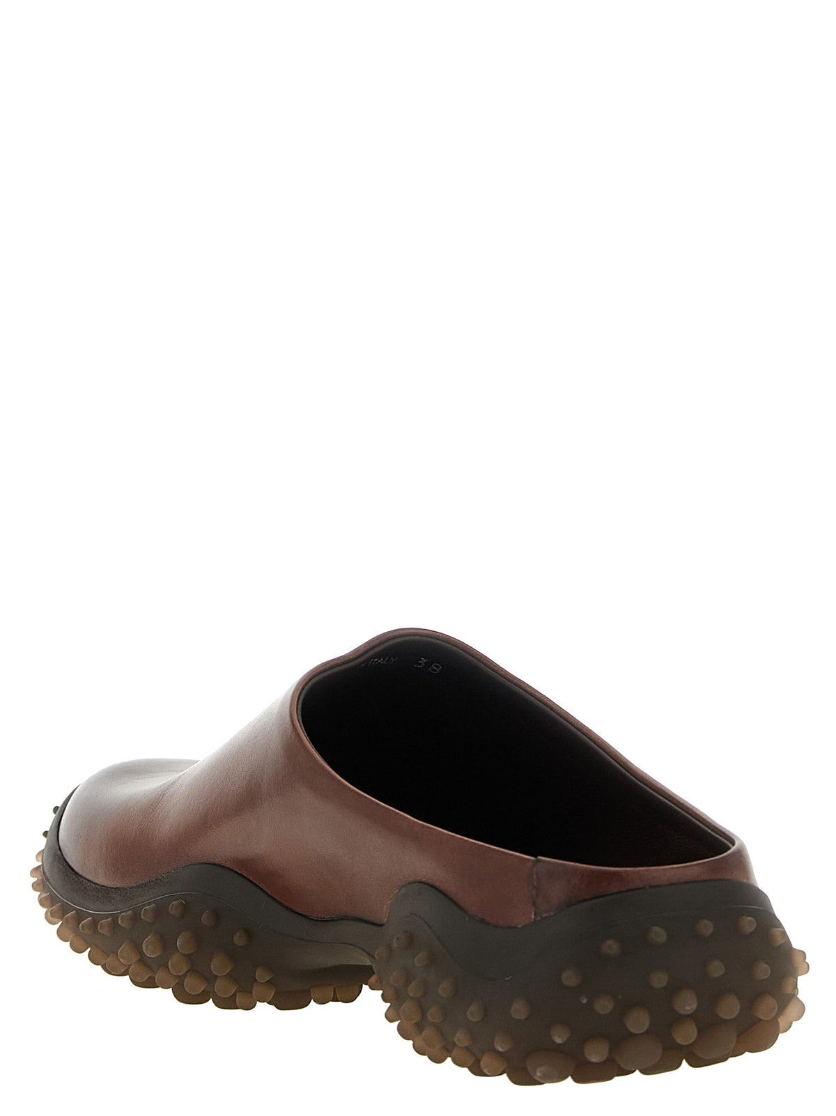 Miu Miu Women's Leather Sabots Brown, view 3