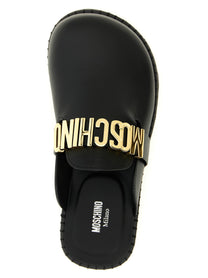 Moschino Leather Sabots Black