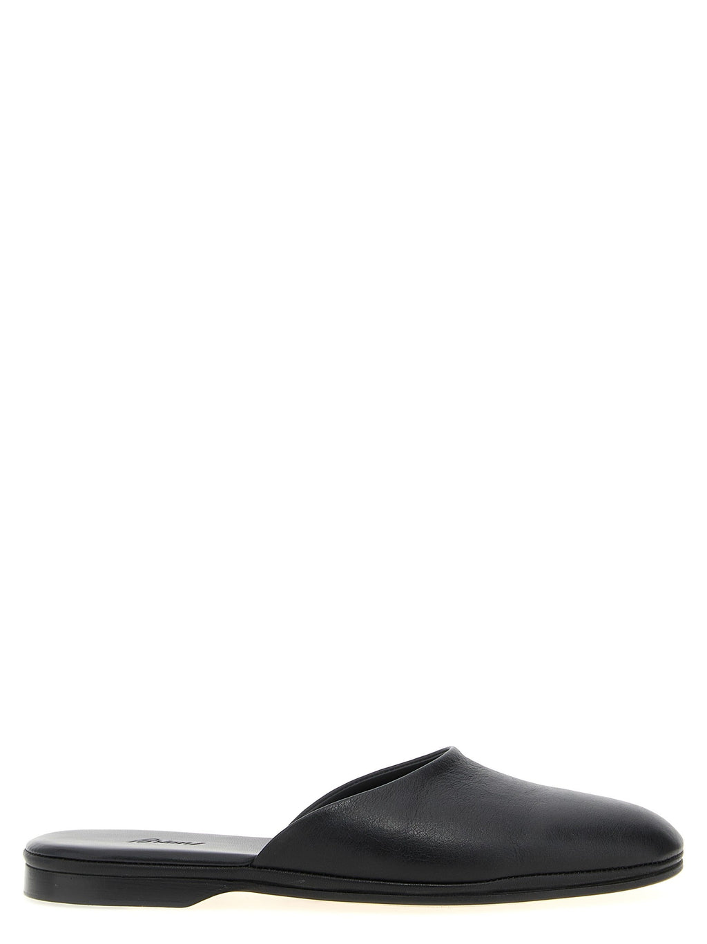 Brioni Leather Sabots Black