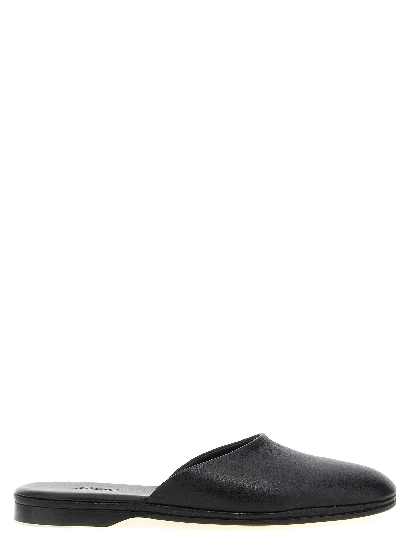 Brioni Leather Sabots Black