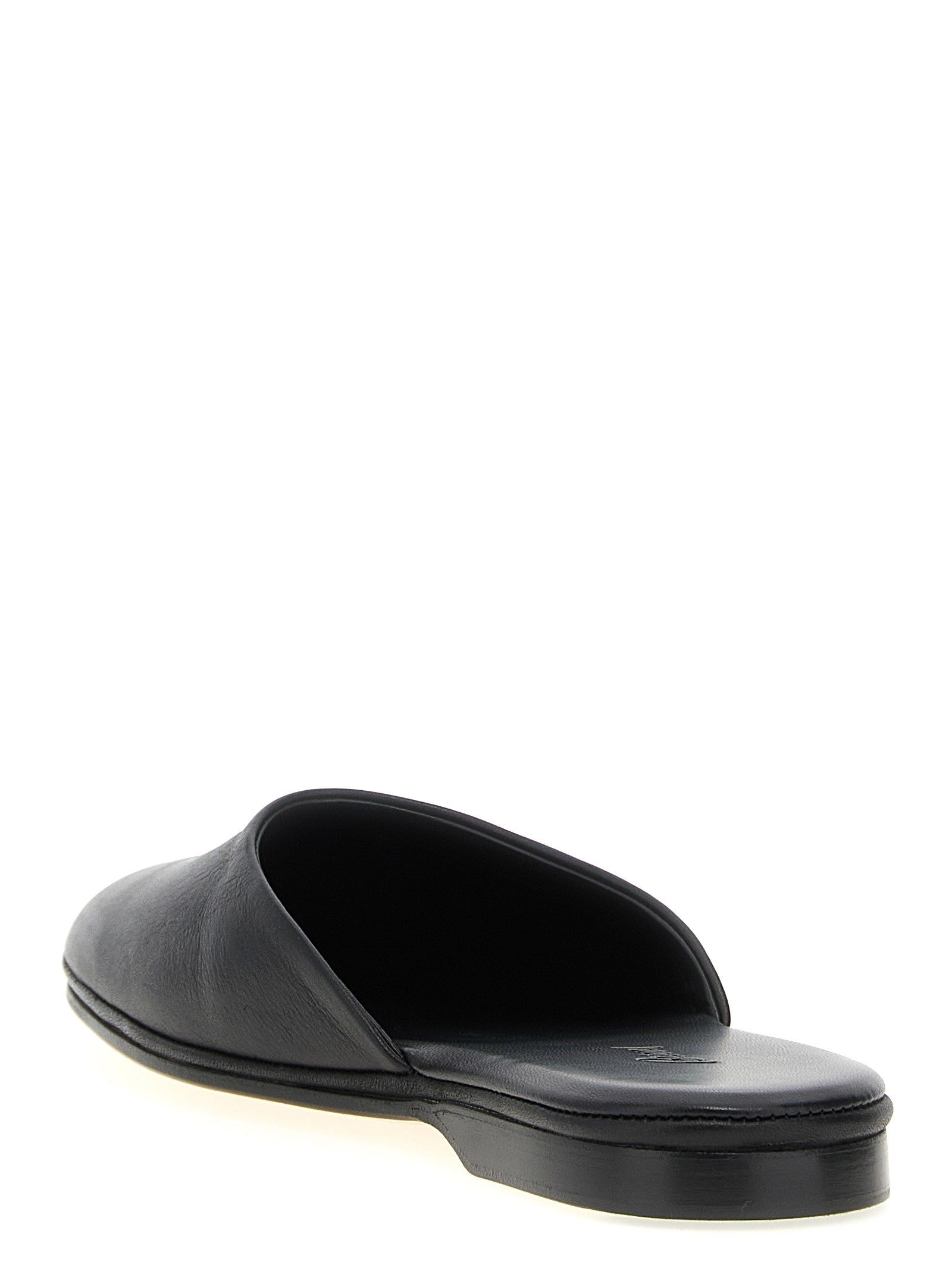 Brioni Leather Sabots Black