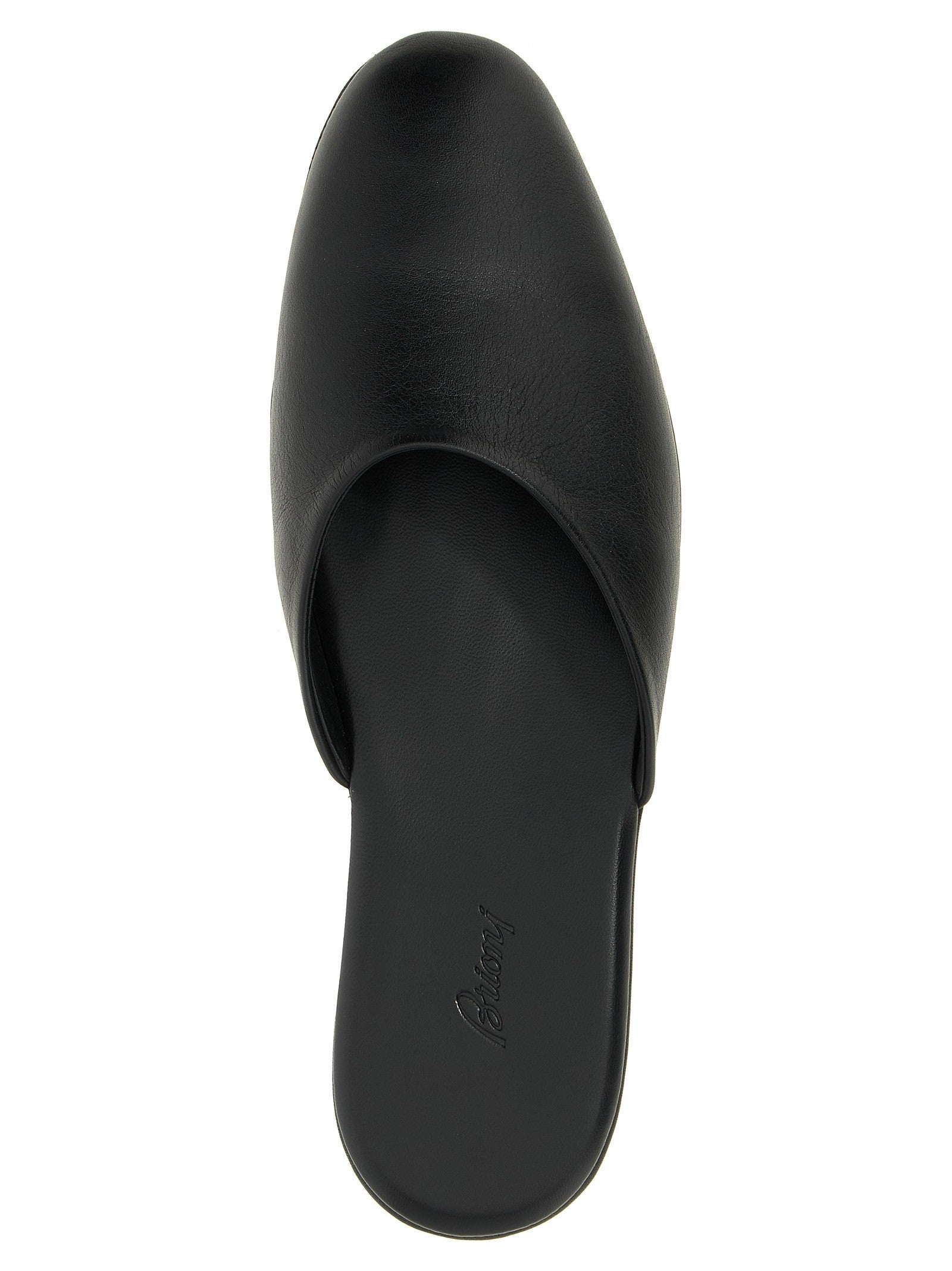 Brioni Leather Sabots Black