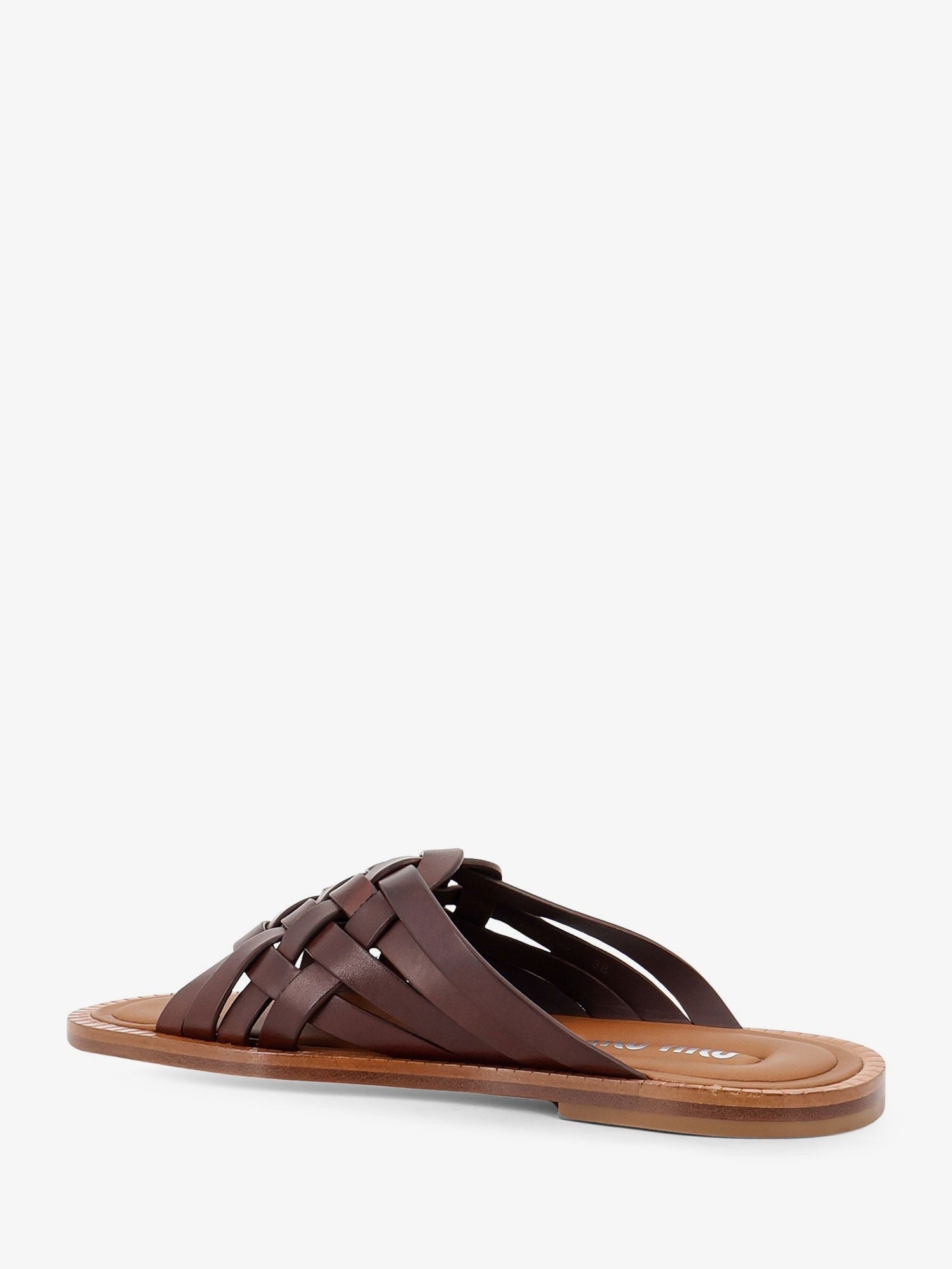 Miu Miu Women's Leather Sandals Brown