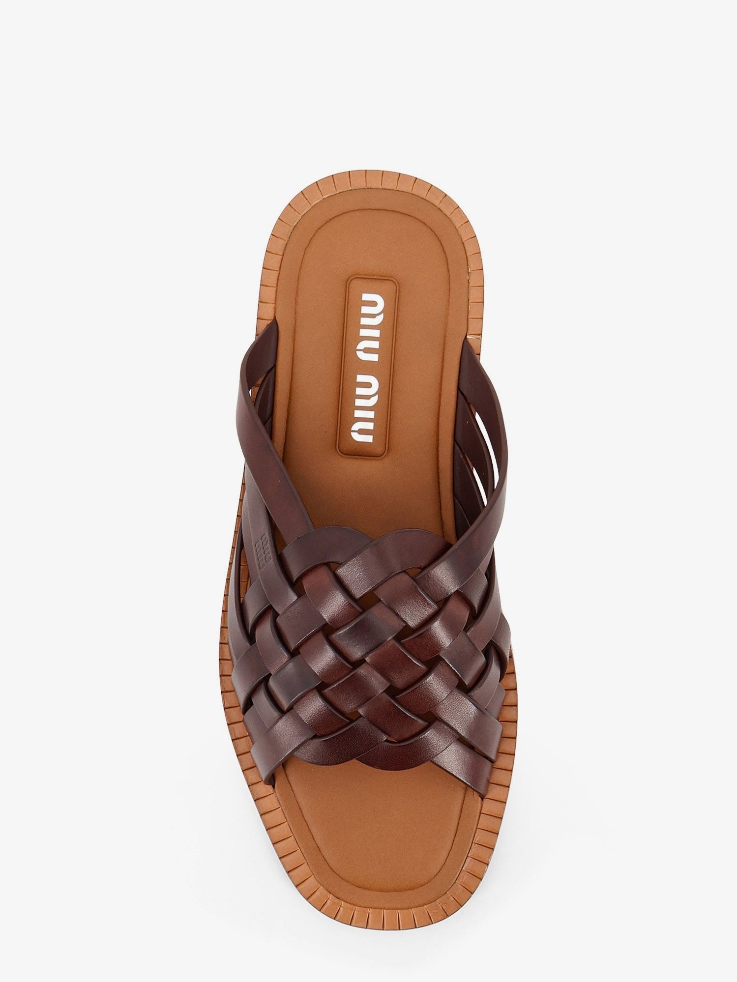 Miu Miu Women's Leather Sandals Brown