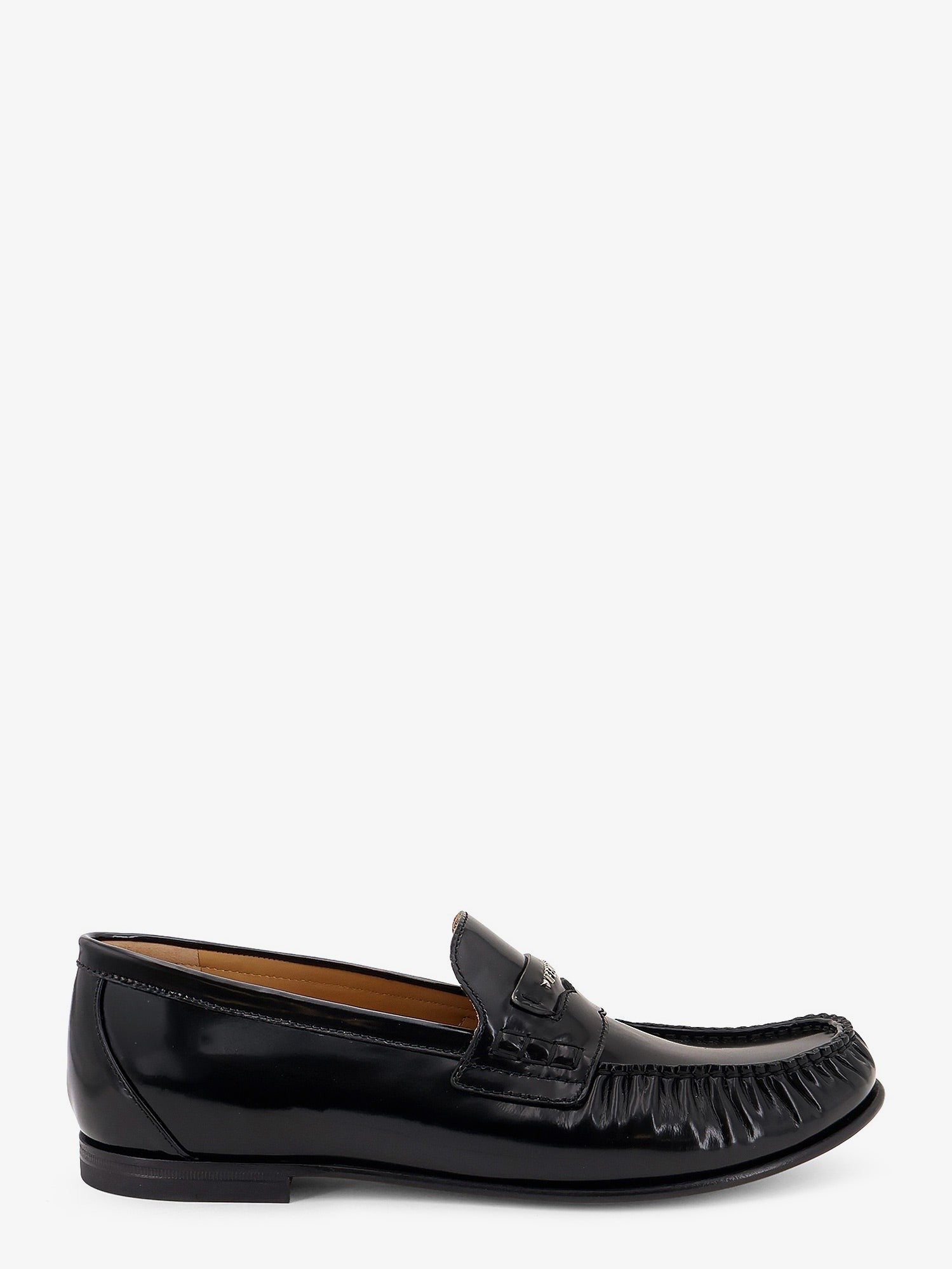 Fendi Men's Leather Scrunch Loafers Black