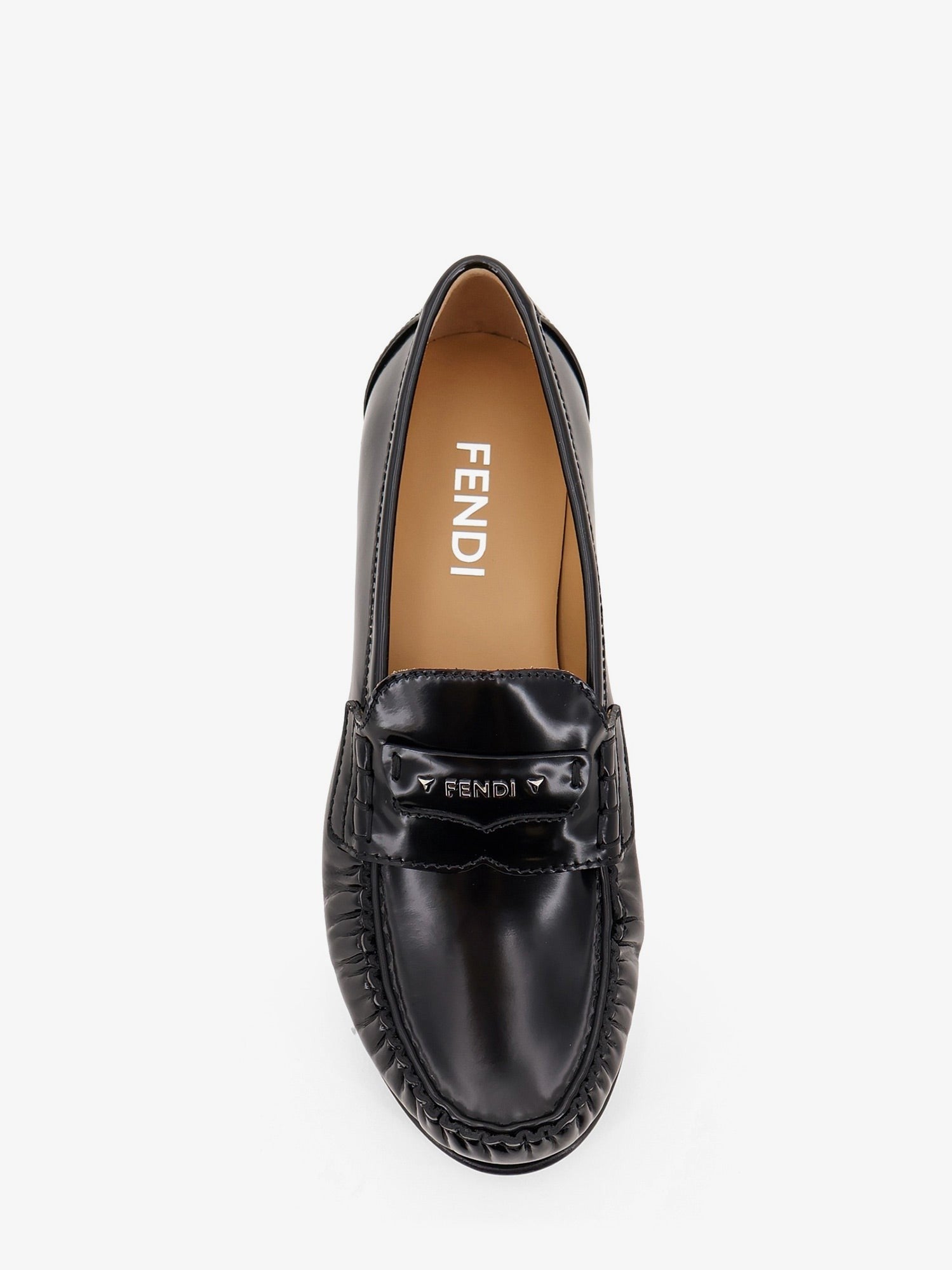 Fendi Women's Leather Scrunch Loafers Black